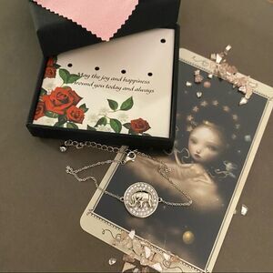 Sterling Silver CZ Elephant Bracelet With White Gold Plating